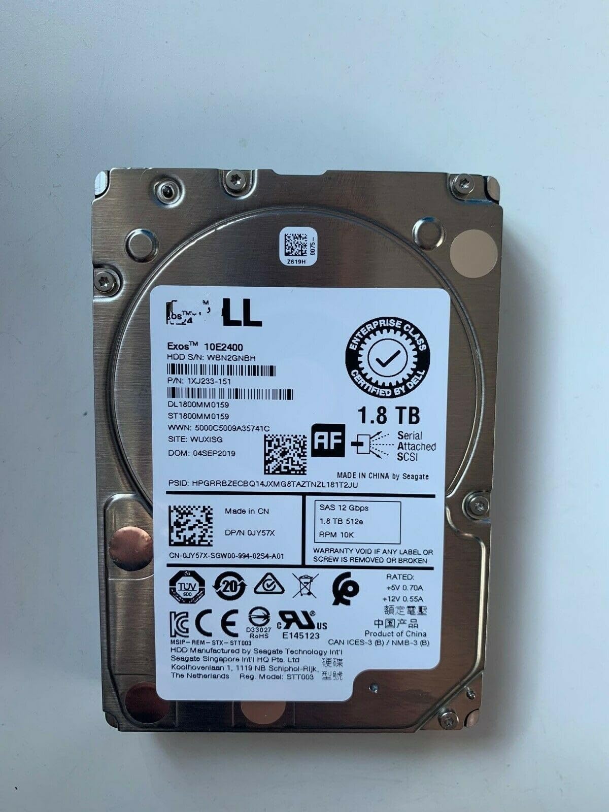 50TB HDD10TBが1つと8TBが5つ for 0JY57X 1.8TB HDD 10K RPM 2.5